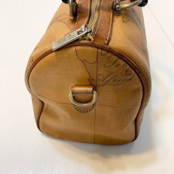 Vintage Alviero Martini 1A Classe Geo Map Satchel Bag Italy Coated Canvas Unisex - Picture 9 of 16